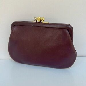 🍷 Vintage Coach Burgundy Putty Double Purse 7180